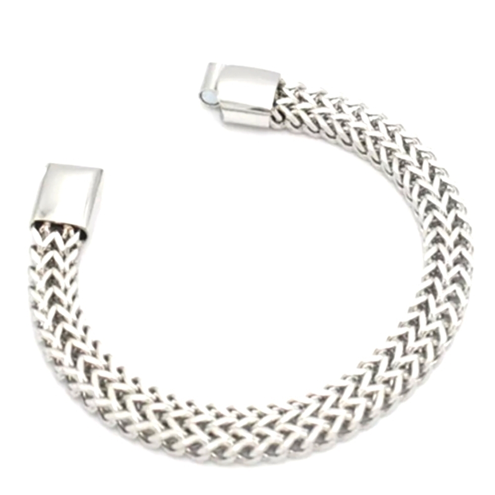 Unisex Titanium Stainless Steel 9 mm Double Franco Chain Wrist Bracelet 8"